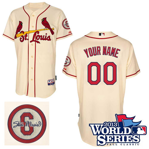 Customized St Louis Cardinals MLB Jersey-Men's Authentic Commemorative Musial 2013 World Series Baseball Jersey